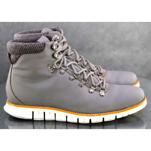 Cole Haan Zero Grand $160 Men's Hikingg Boots Size 9 Leather Gray Tan C27811 - Picture 4 of 11
